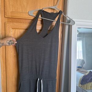Vuori Charcoal Gray Racerback Jumpsuit